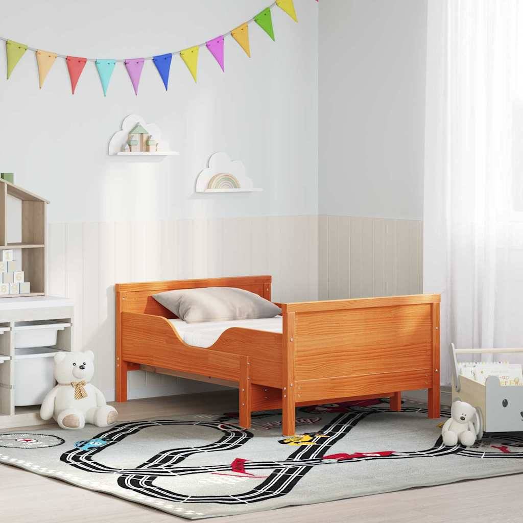 vidaXL Bettrahmen mit erweiterbarem Matratze Braun 80 x 200 cm