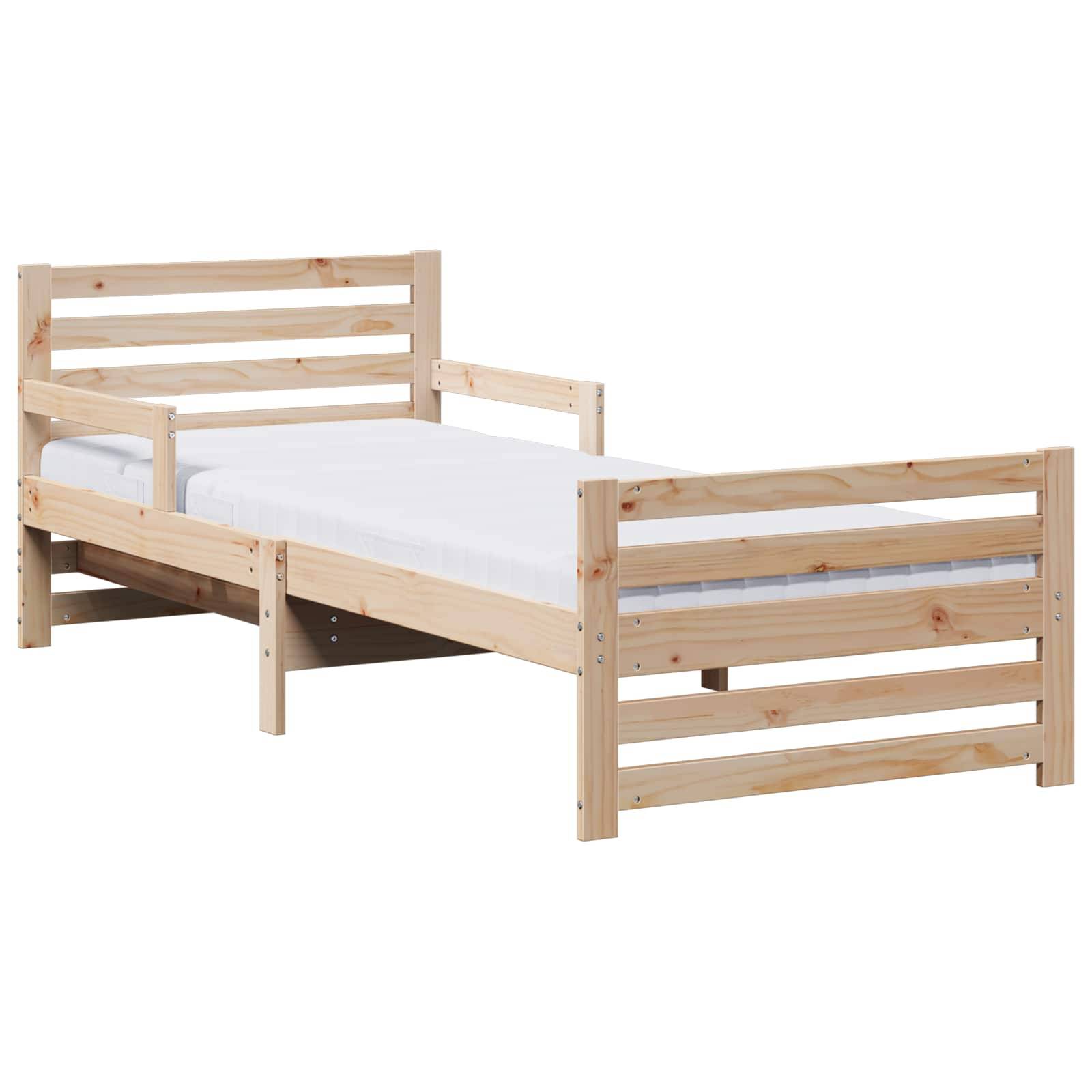 vidaXL Bettrahmen mit ausziehbarem Matratze Braun 80 x 200 cm