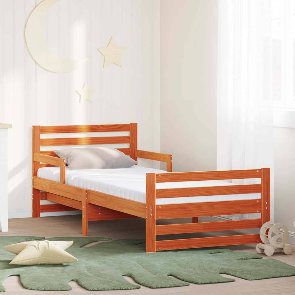 vidaXL Bettrahmen mit ausziehbarem Matratze Braun 80 x 200 cm