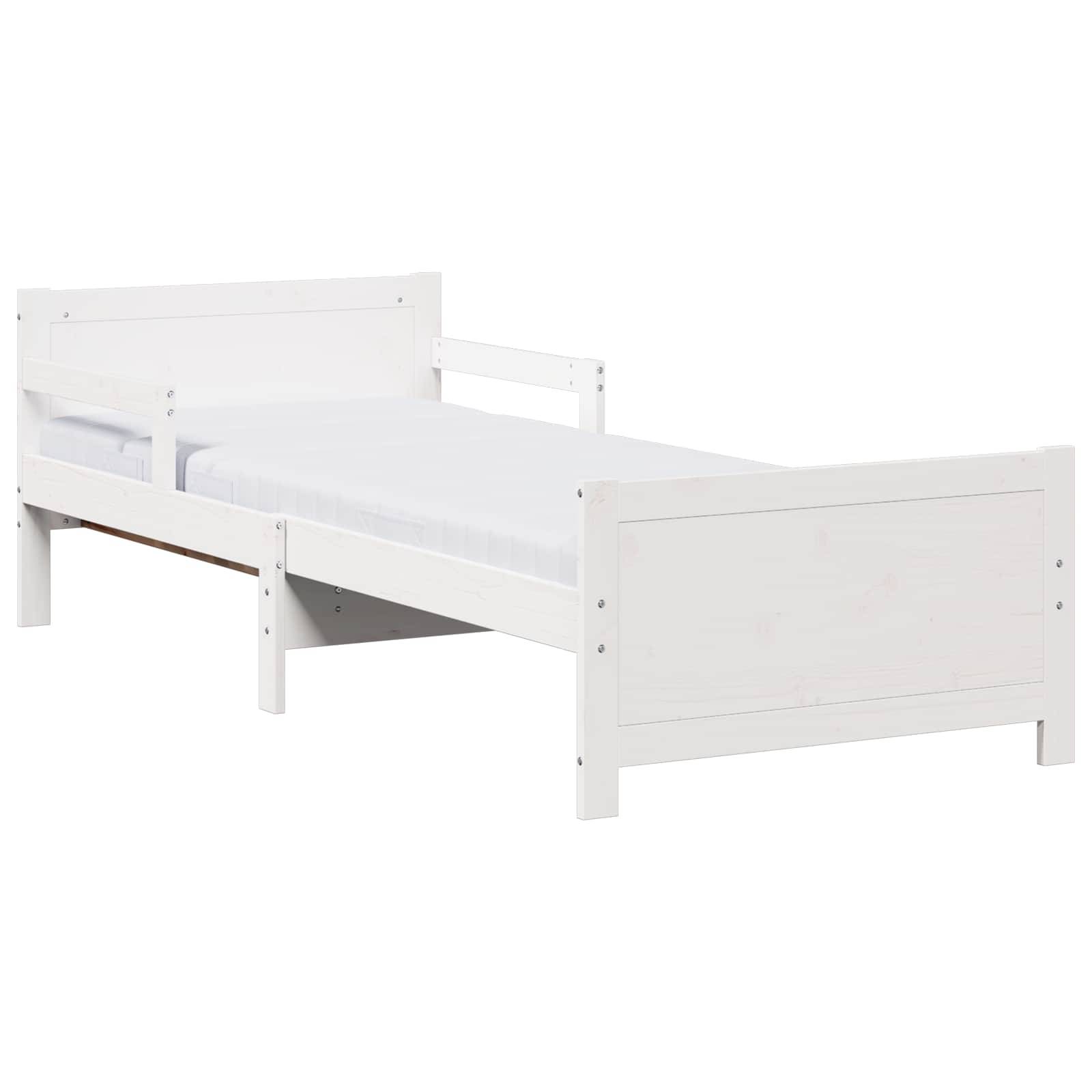 vidaXL Bettgestell mit erweiterbarer Matratze Weiß 80 x 200 cm