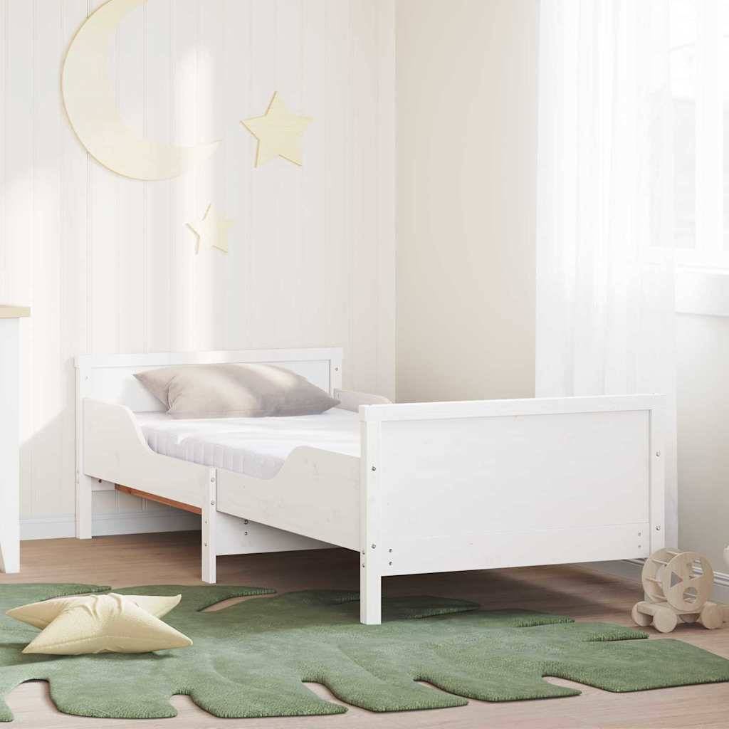 vidaXL Bettrahmen mit erweiterbarem Matratze Weiß 80 x 200 cm