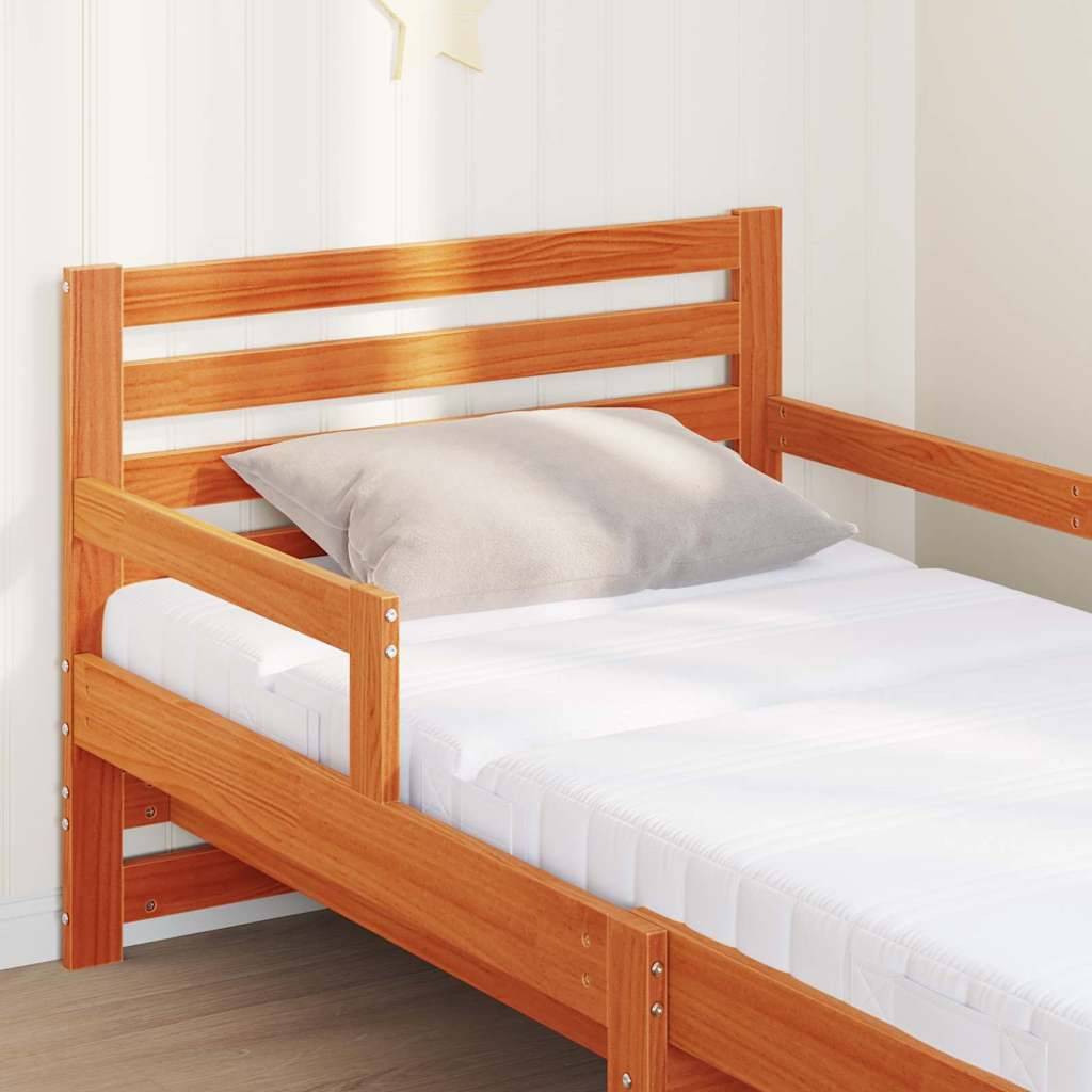 vidaXL Bettrahmen mit ausziehbarem Matratze Braun 80 x 200 cm