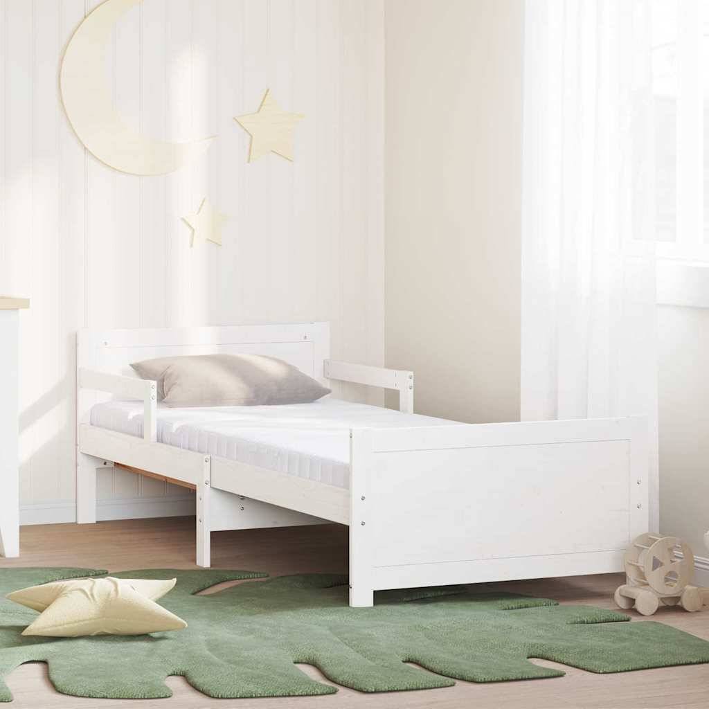 vidaXL Bettgestell mit erweiterbarer Matratze Weiß 80 x 200 cm