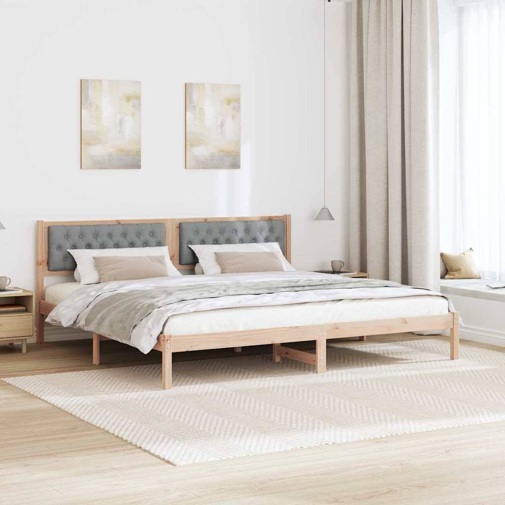 vidaXL Bettrahmen Hellgrau 200 x 200 cm Massives Kiefernholz