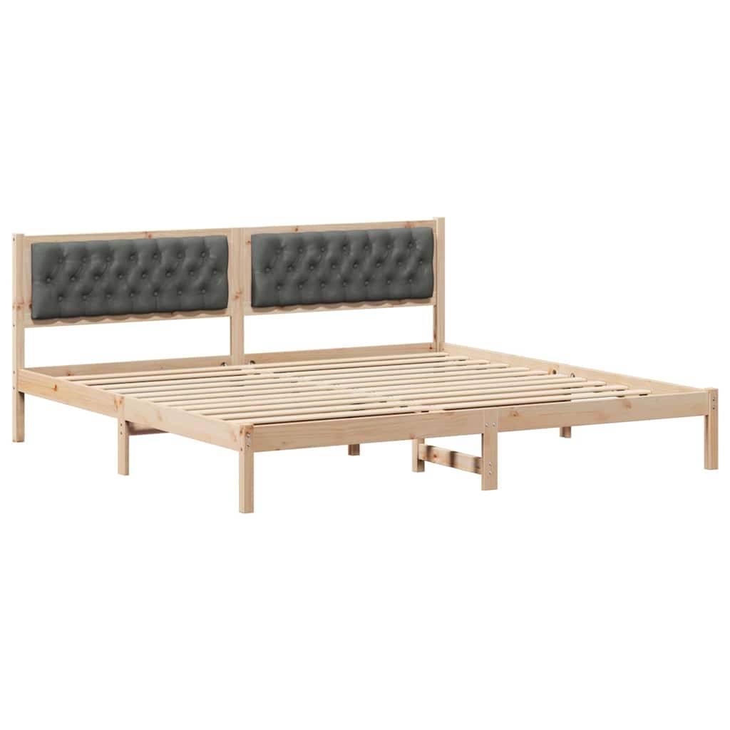 vidaXL Bettrahmen Dunkelgrau 200 x 200 cm Massives Kiefernholz