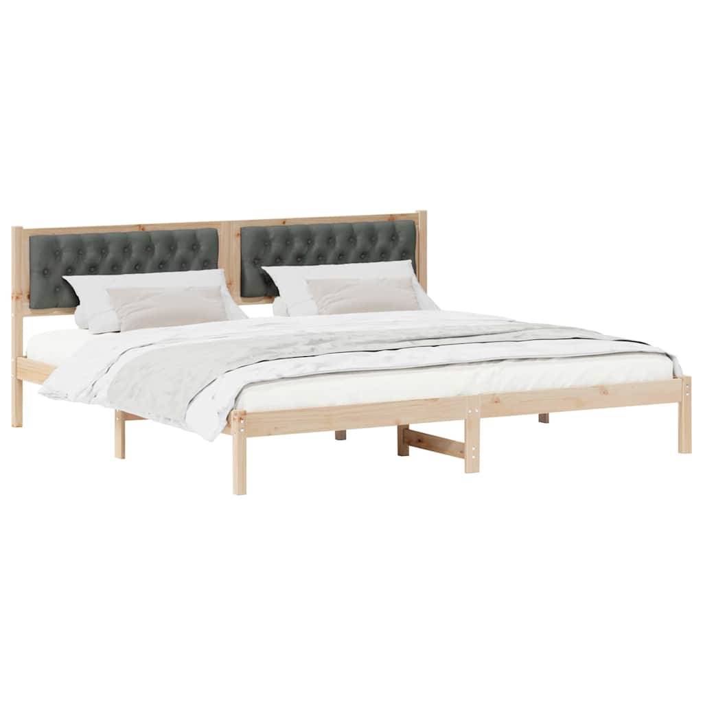 vidaXL Bettrahmen Dunkelgrau 200 x 200 cm Massives Kiefernholz