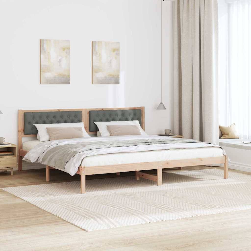 vidaXL Bettrahmen Dunkelgrau 200 x 200 cm Massives Kiefernholz