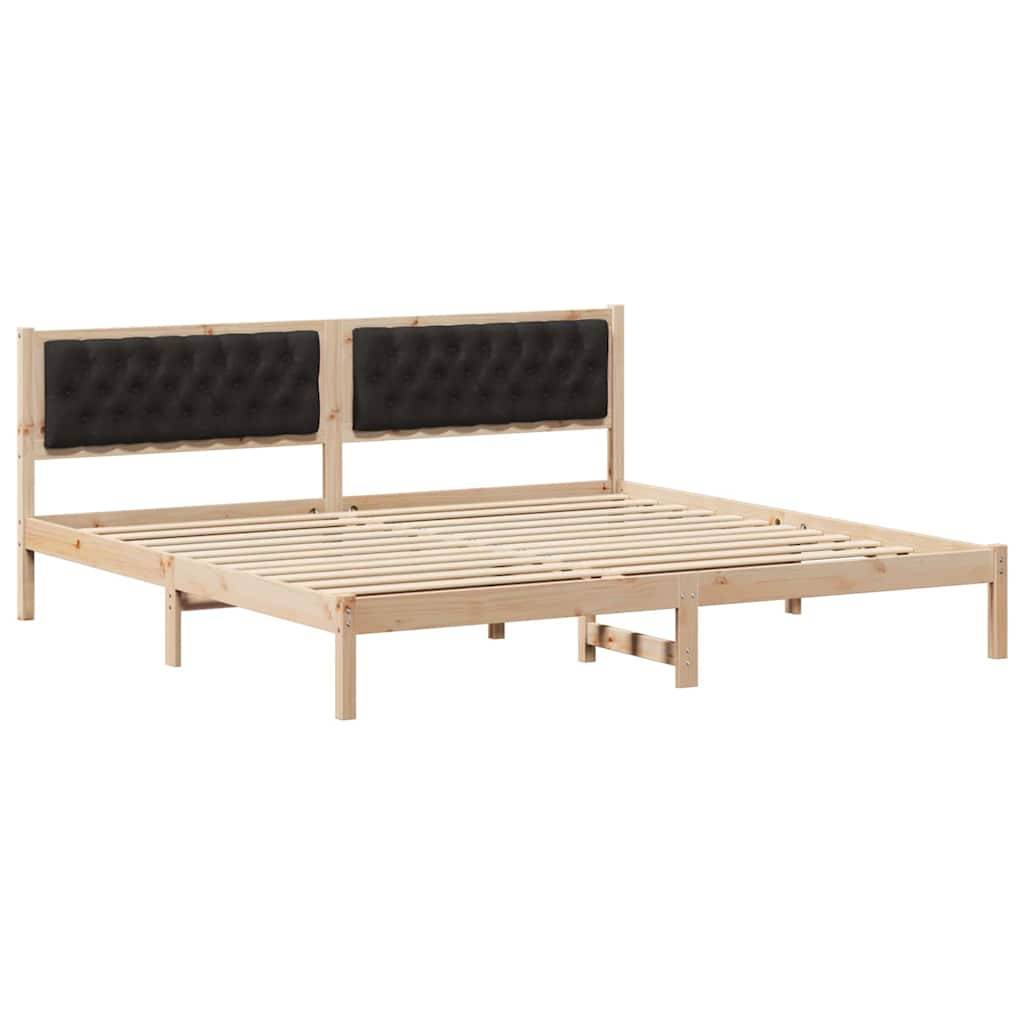 vidaXL Bettrahmen Schwarz 200 x 200 cm Massives Kiefernholz