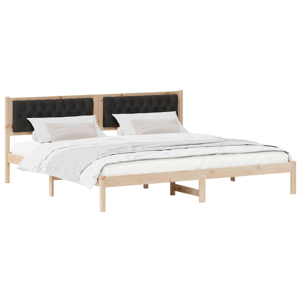 vidaXL Bettrahmen Schwarz 200 x 200 cm Massives Kiefernholz