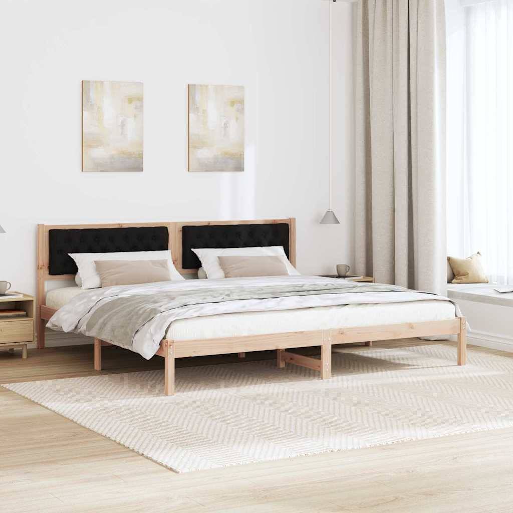 vidaXL Bettrahmen Schwarz 200 x 200 cm Massives Kiefernholz