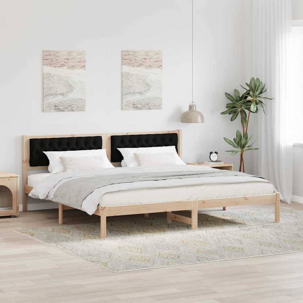 vidaXL Bettrahmen Schwarz 200 x 200 cm Massives Kiefernholz