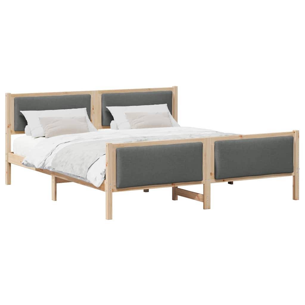 vidaXL Bettrahmen mit Kopfteil Dunkelgrau 180 x 200 cm Stoff