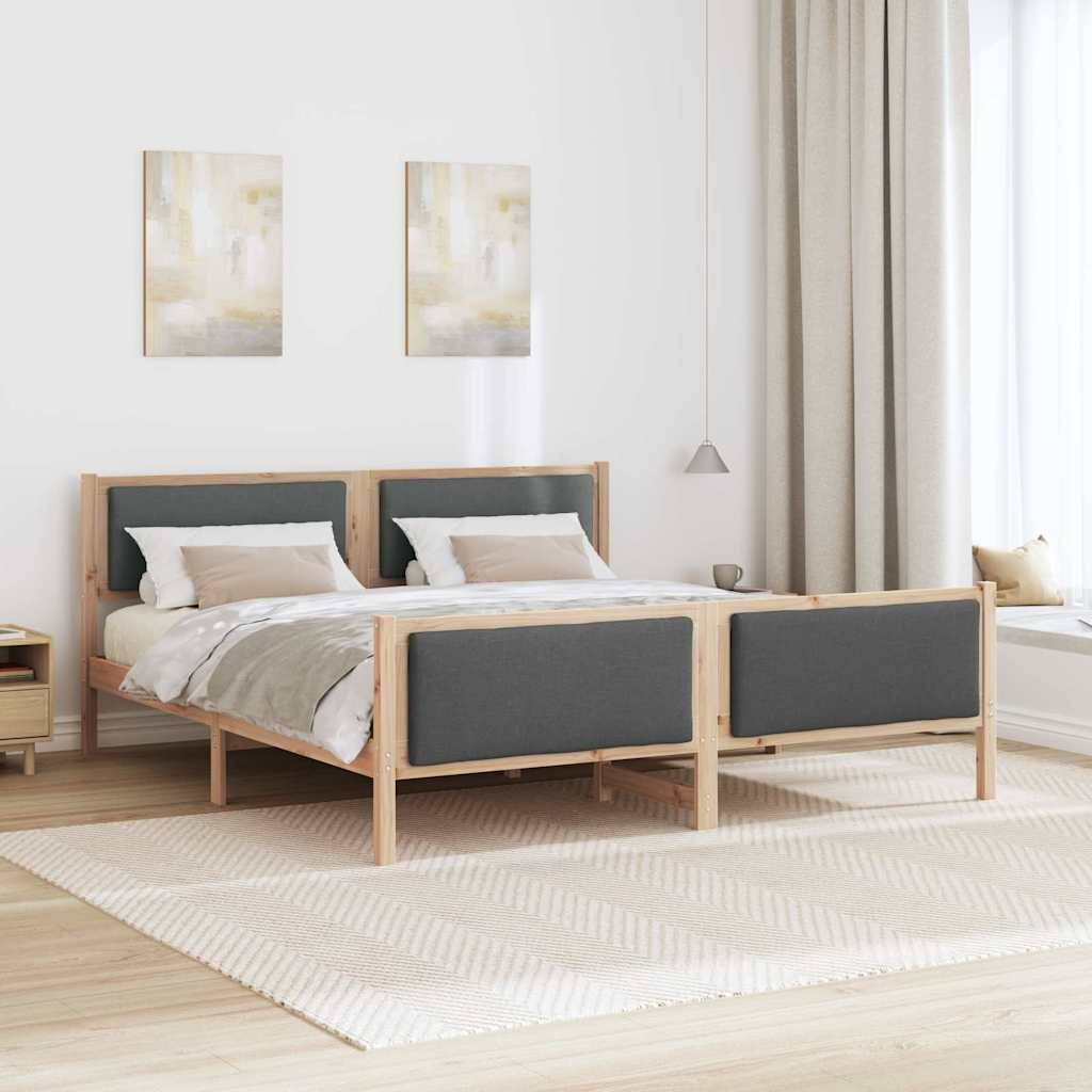 vidaXL Bettrahmen mit Kopfteil Dunkelgrau 180 x 200 cm Stoff