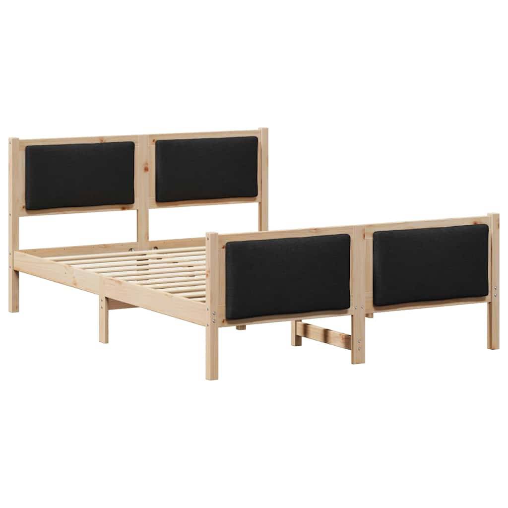 vidaXL Bettrahmen mit Kopfteil Schwarz 140 x 190 cm Stoff