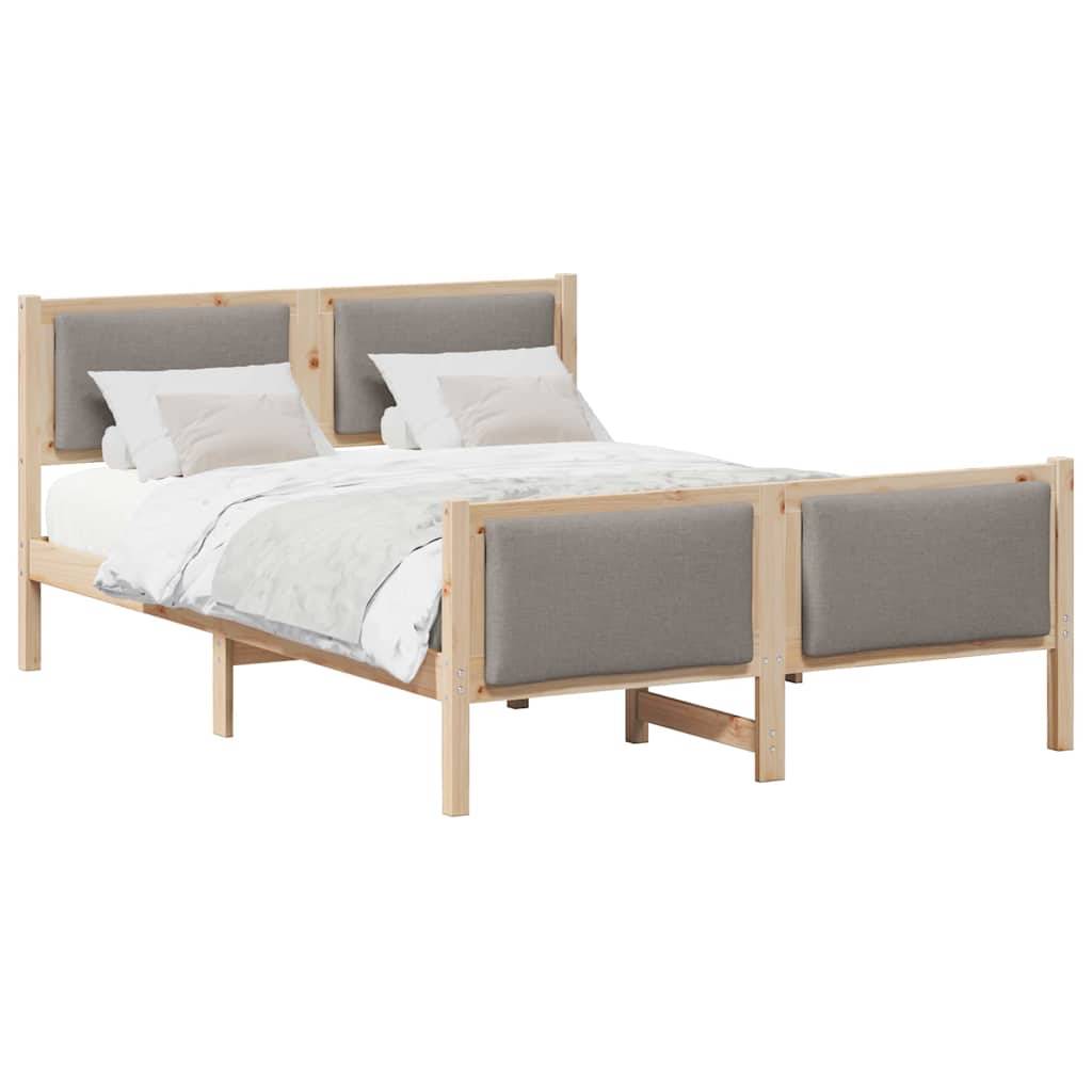 vidaXL Bettrahmen mit Kopfteil Taupe 160 x 200 cm Stoff