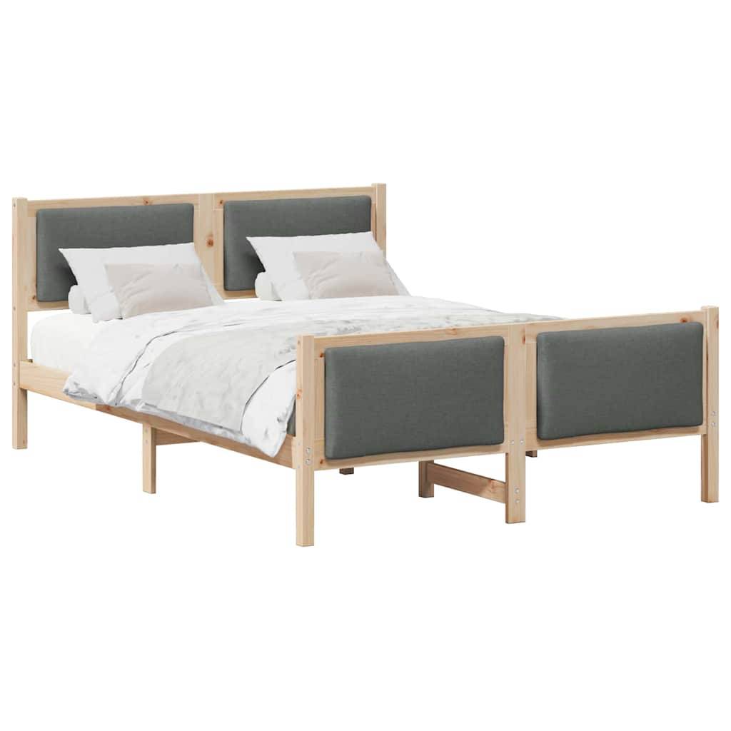vidaXL Bettrahmen mit Kopfteil Dunkelgrau 160 x 200 cm Stoff