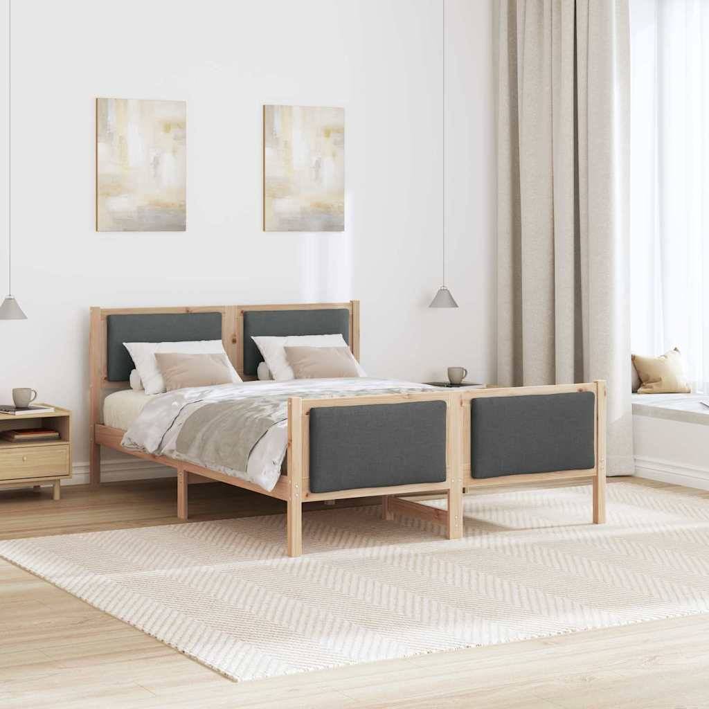 vidaXL Bettrahmen mit Kopfteil Dunkelgrau 140 x 200 cm Stoff