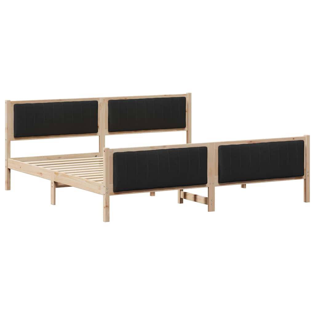 vidaXL Bettgestell Braun und Schwarz 200 x 200 cm Massivholz Kiefer