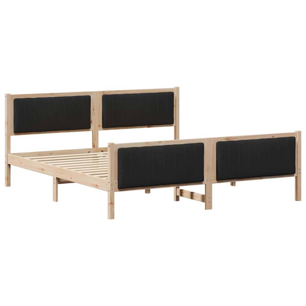 vidaXL Bettgestell Braun und Schwarz 180 x 200 cm Massivholz Kiefer