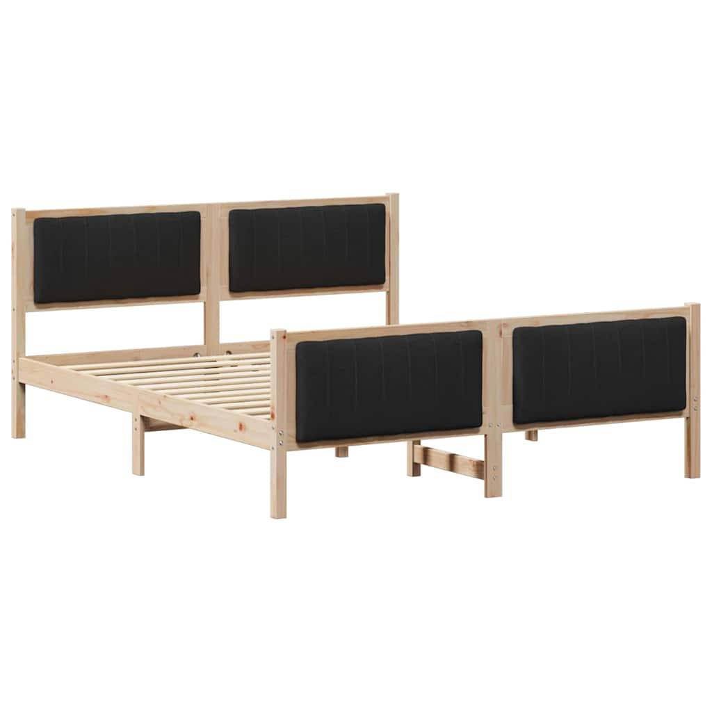 vidaXL Bettgestell Braun und Schwarz 160 x 200 cm Massivholz Kiefer