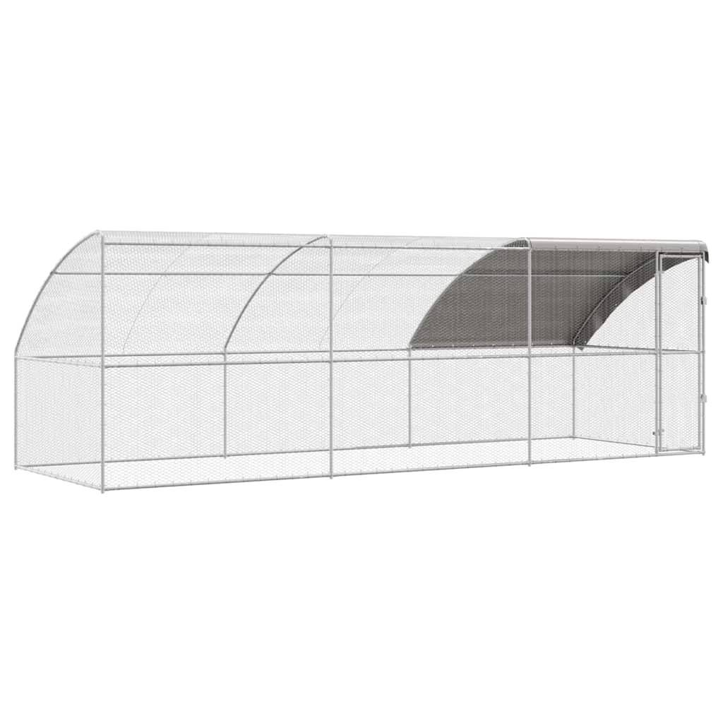 vidaXL Hühnerkäfig 3 pcs Silber 600 x 200 x 200 cm Stahl und PE