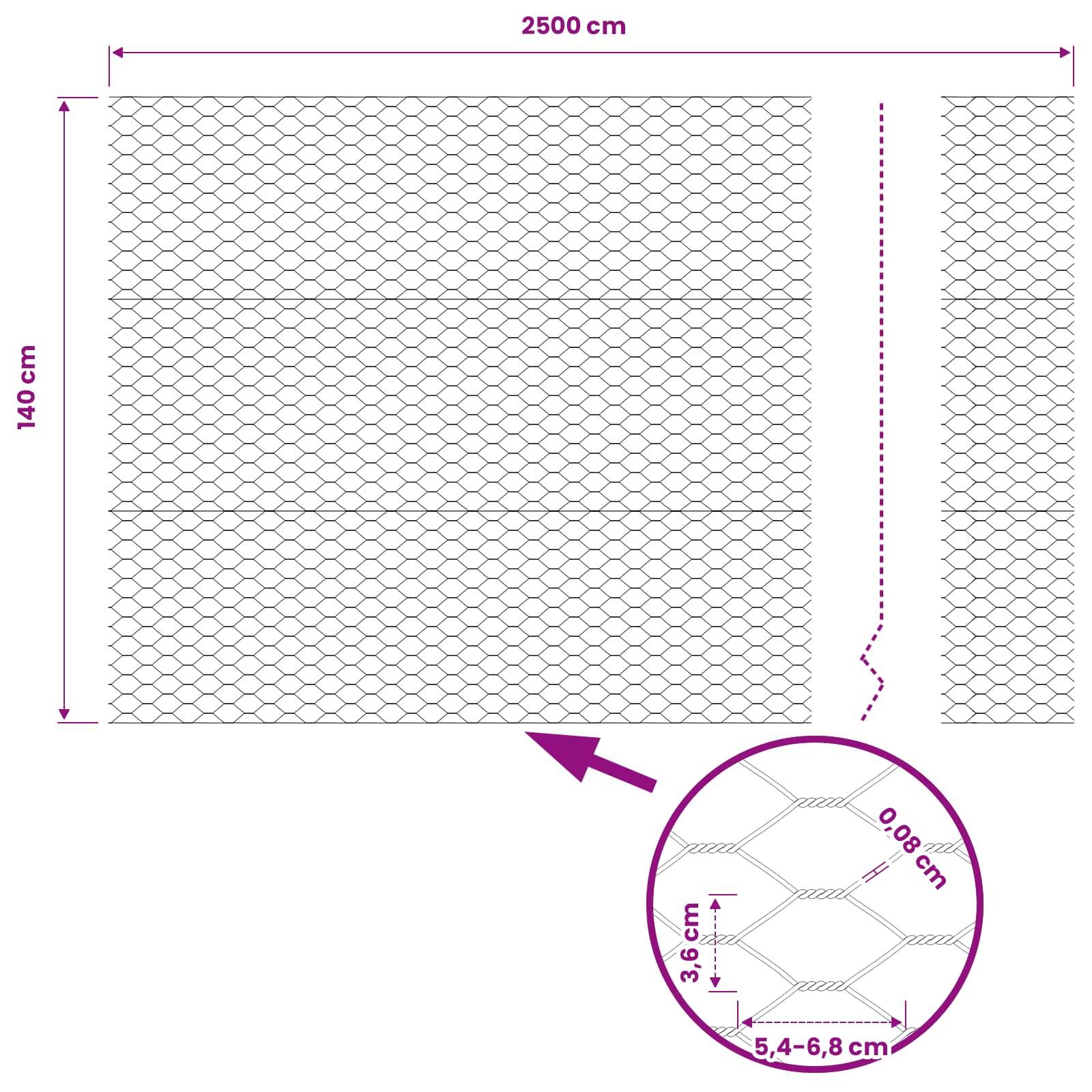 vidaXL Hexagonzaun Grün 1,4 x 25 m PVC