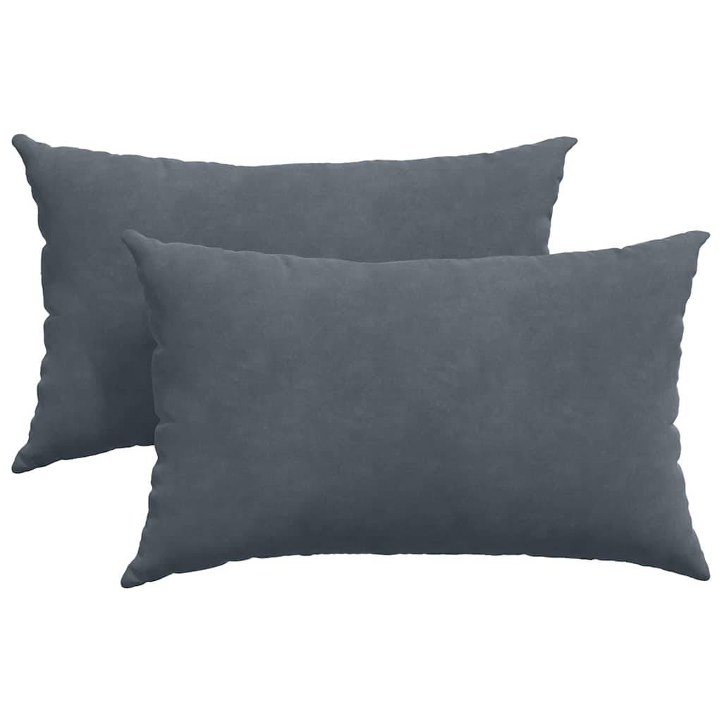 vidaXL Sofakissen 2 Stück Dunkelgrau 50 x 30 cm Cordstoff
