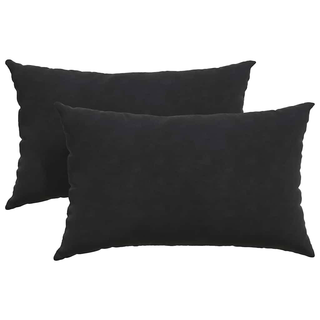 vidaXL Sofakissen 2 Stück Schwarz 50 x 30 cm Cordstoff