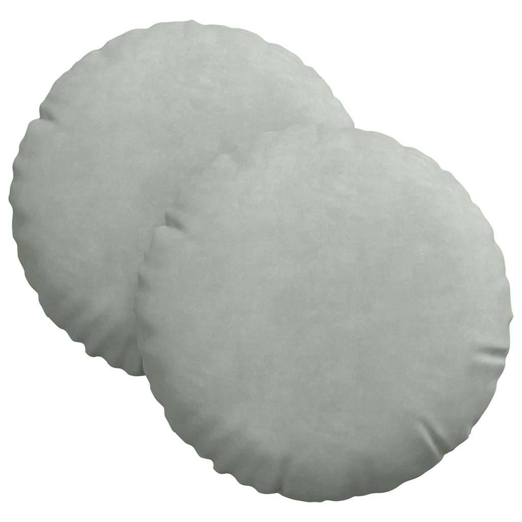 vidaXL Sitzkissen 2 pcs Hellgrau Ø30 x 13 cm Samt