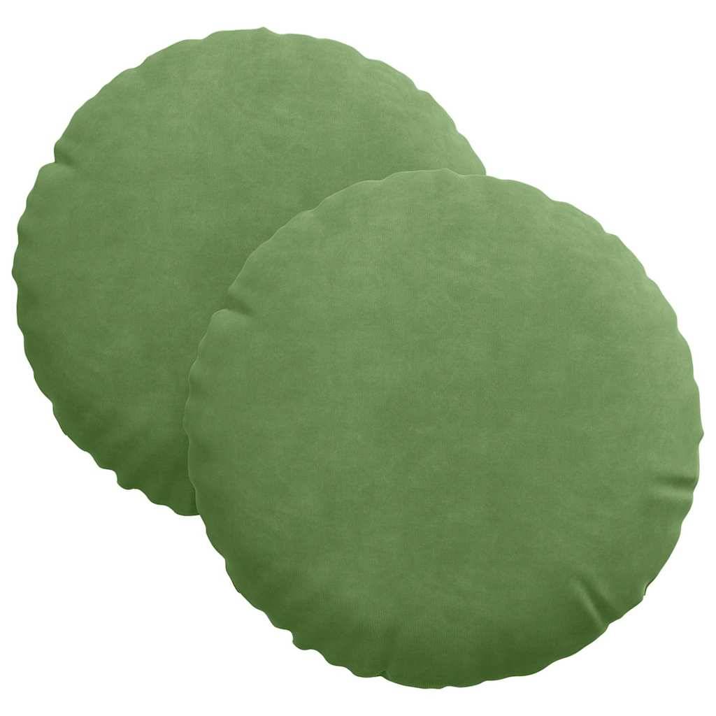 vidaXL Sitzkissen 2 pcs Hellgrün Ø30 x 13 cm Samt