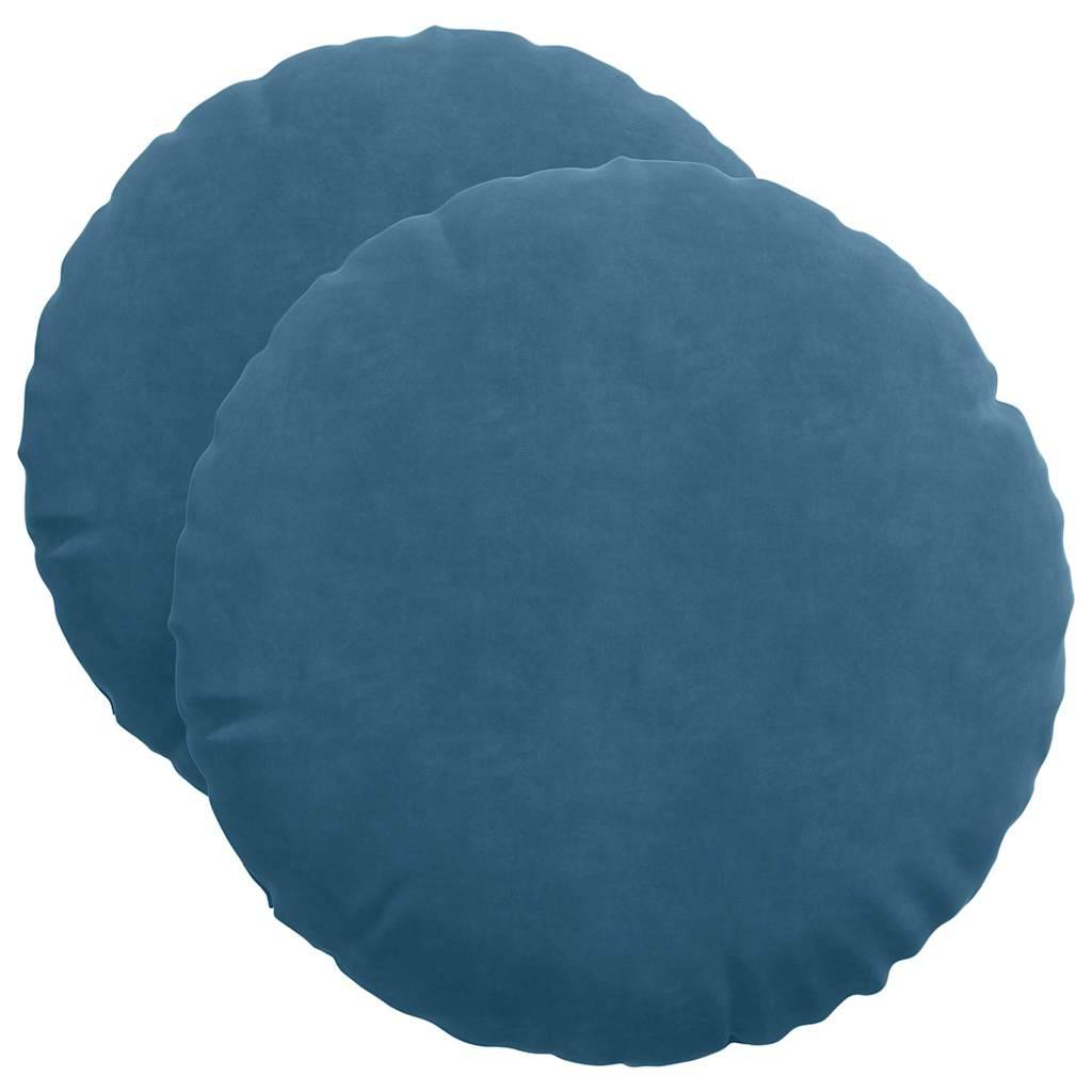 vidaXL Sitzkissen 2 pcs Blau Ø50 x 19 cm Samt