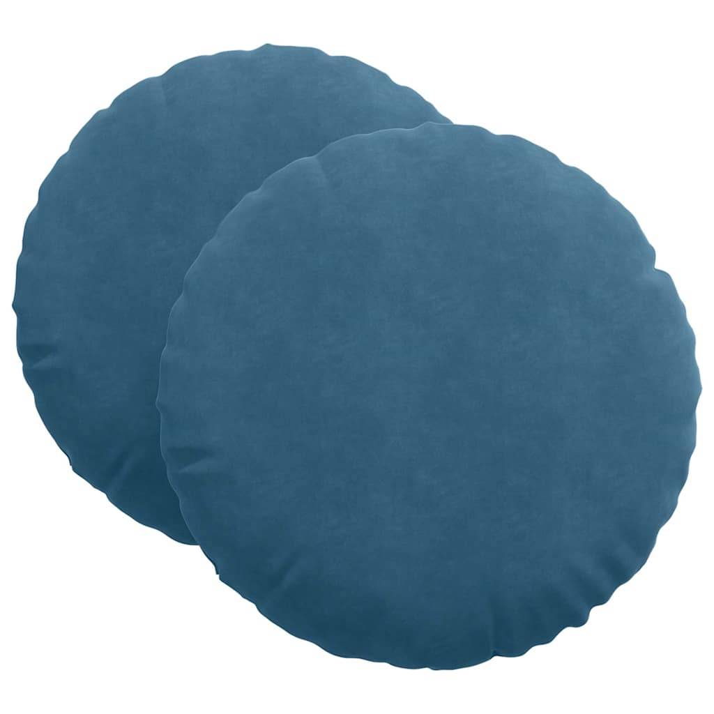 vidaXL Sitzkissen 2 pcs Blau Ø 80 x 29 cm Samt
