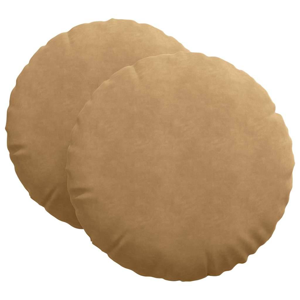 vidaXL Sitzkissen 2 pcs Braun Ø60 x 21 cm Samt
