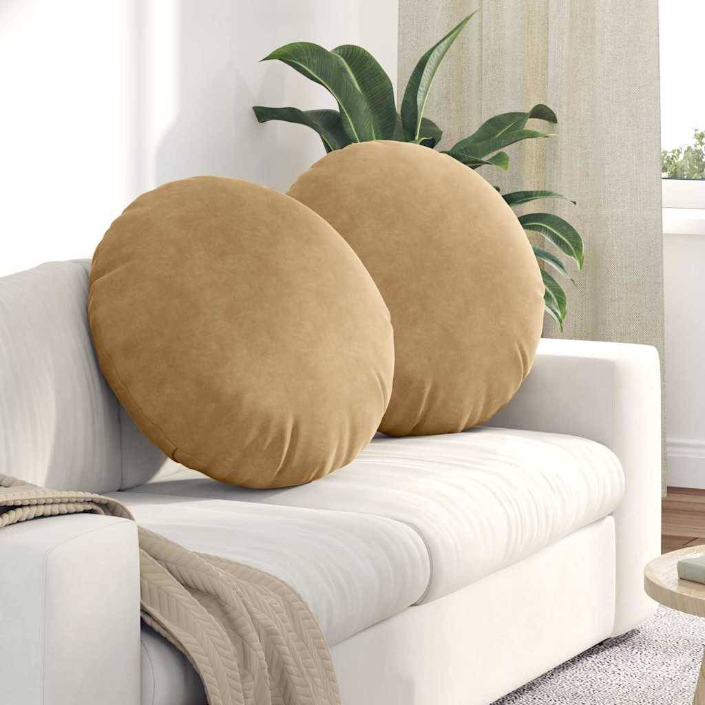 vidaXL Sitzkissen 2 pcs Braun Ø60 x 21 cm Samt