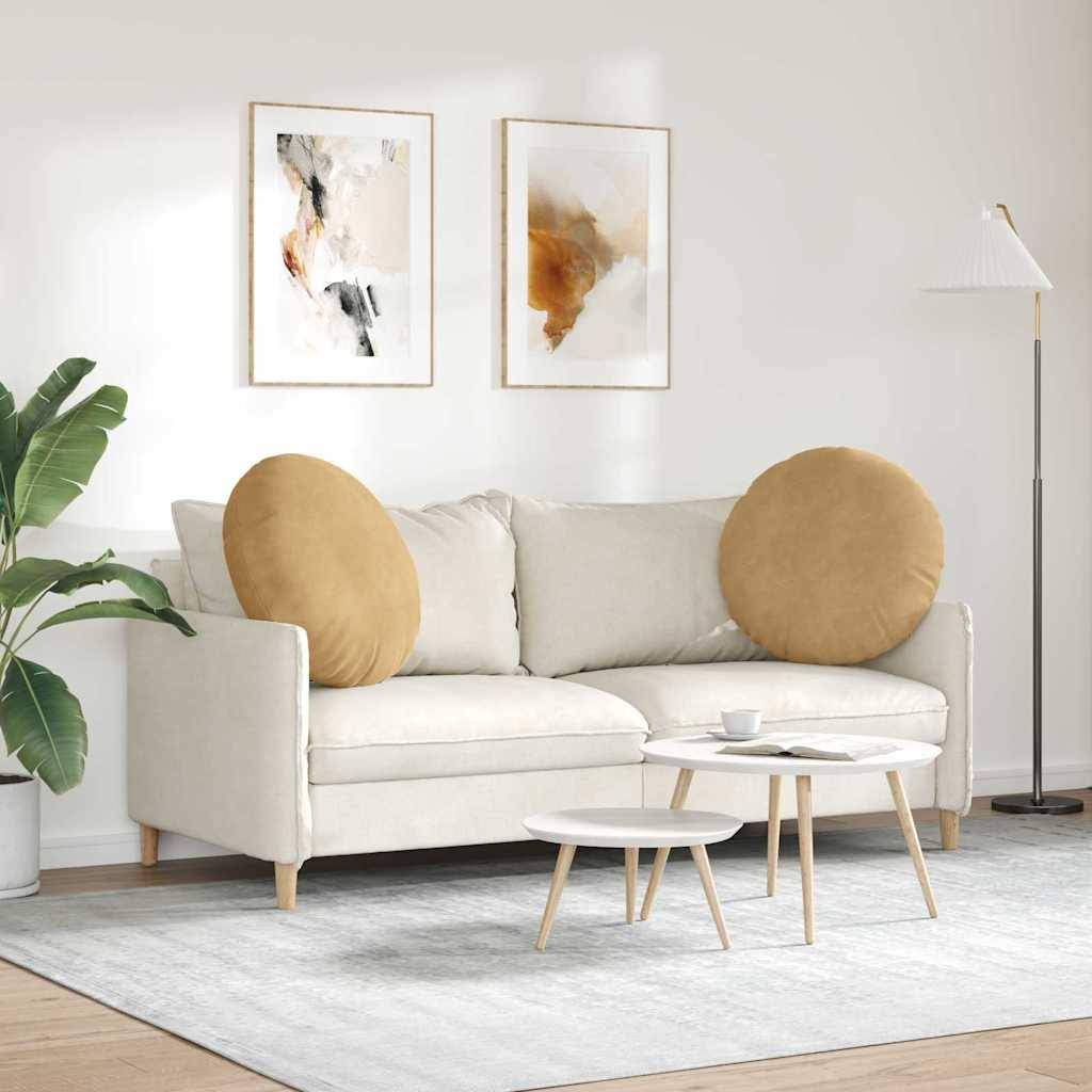 vidaXL Sitzkissen 2 pcs Braun Ø60 x 21 cm Samt