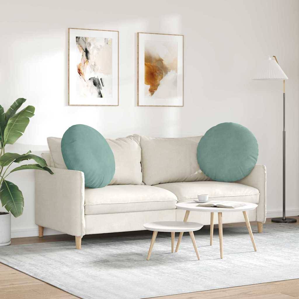 vidaXL Sitzkissen 2 Stück Meergrün Ø 80 x 29 cm Samt