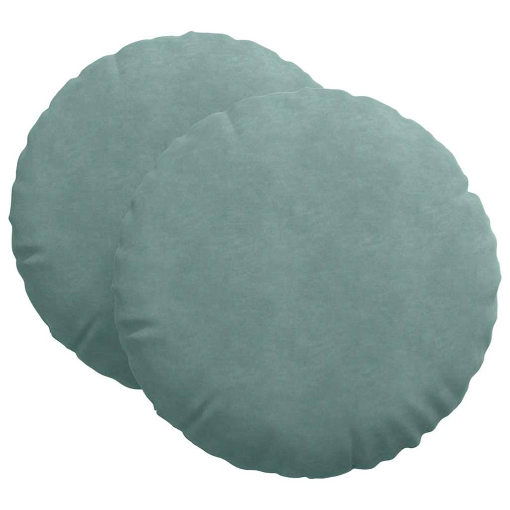 vidaXL Sitzkissen 2 Stück Meergrün Ø 80 x 29 cm Samt