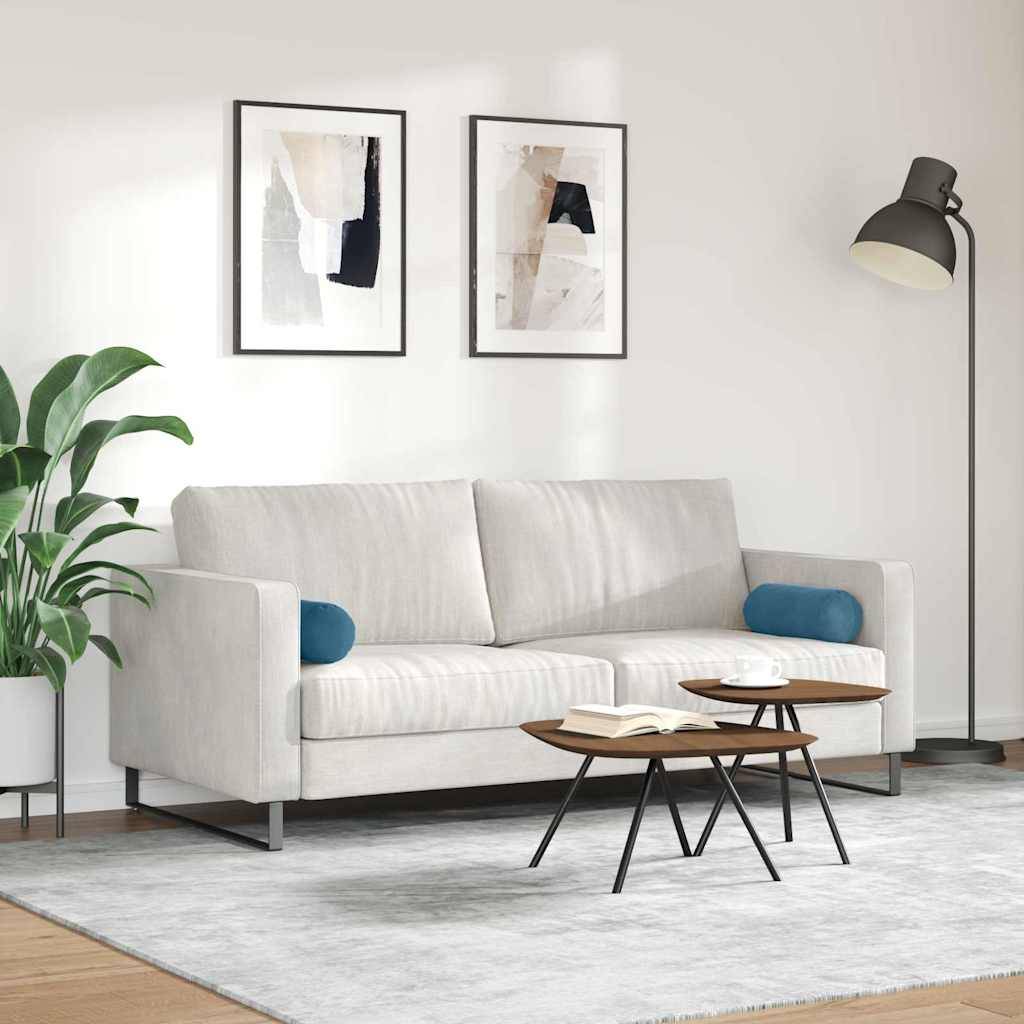 vidaXL Bolsterkissen 2 Stück Blau Ø 15 x 40 cm Cordstoff