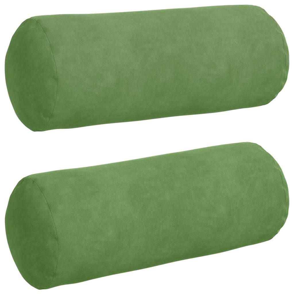 vidaXL Bolsterkissen 2 Stück Hellgrün Ø 15 x 40 cm Cordstoff
