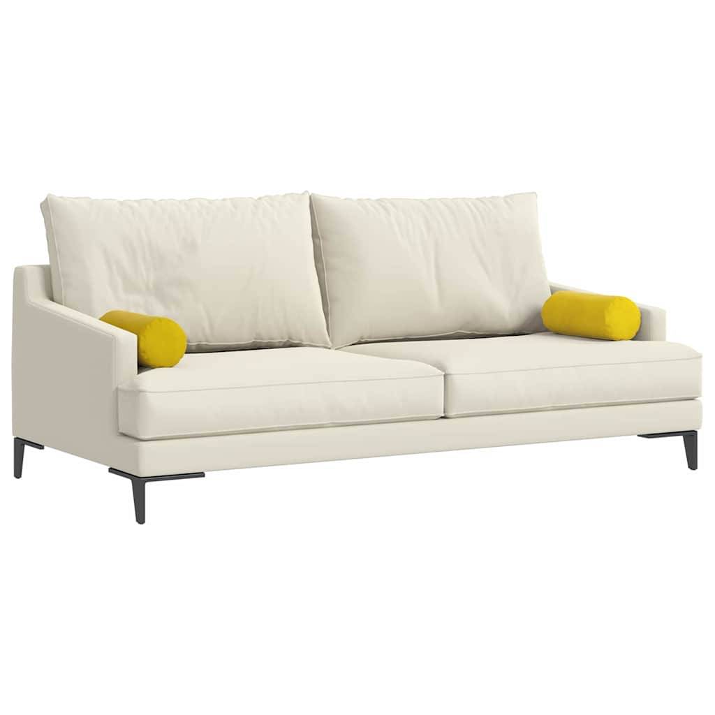 vidaXL Bolsterkissen 2 Stück Gelb Ø 15 x 40 cm Cordstoff