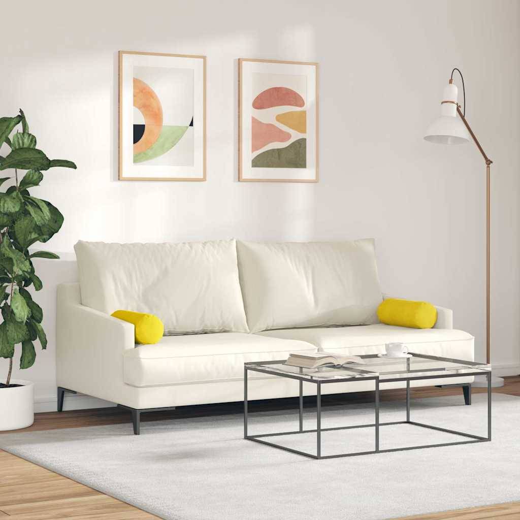 vidaXL Bolsterkissen 2 Stück Gelb Ø 15 x 40 cm Cordstoff