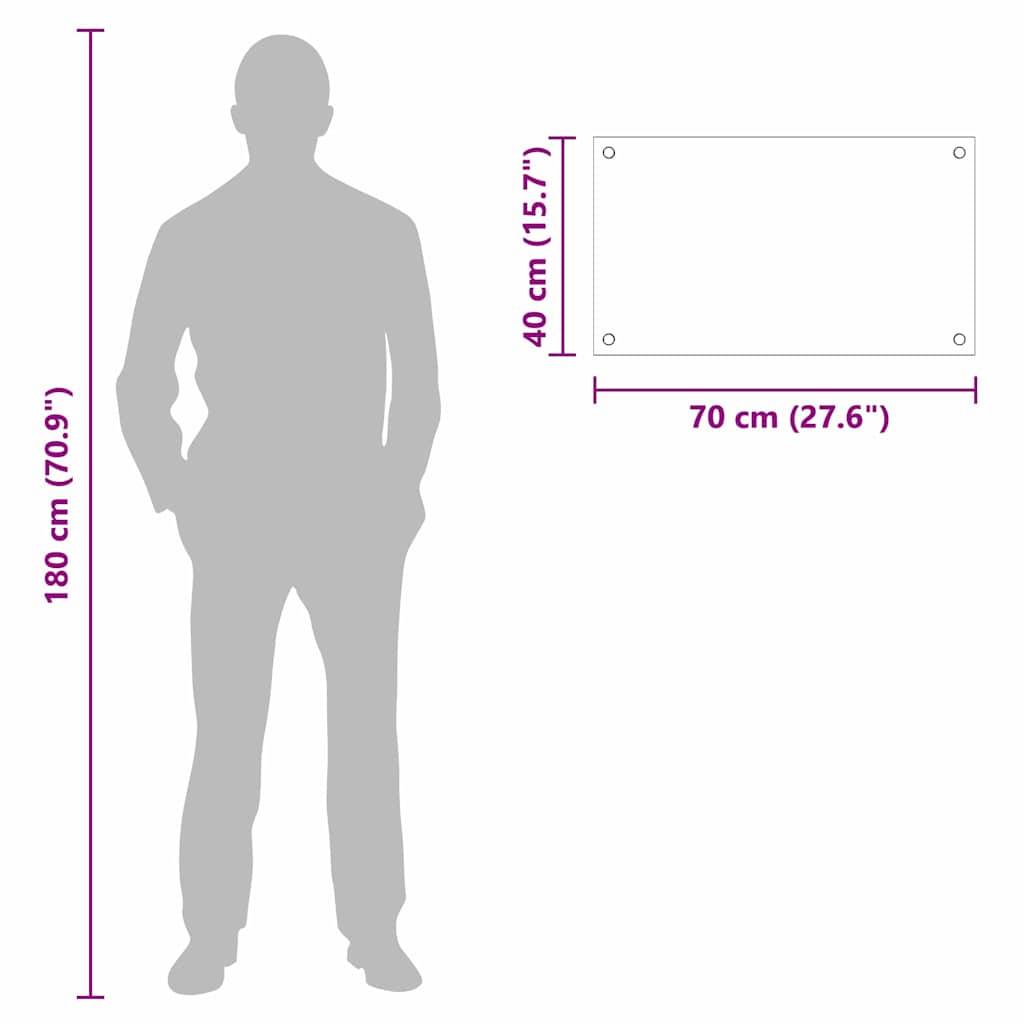 vidaXL Küchenrückwand Weiß 70 x 40 cm Gehärtetes Glas