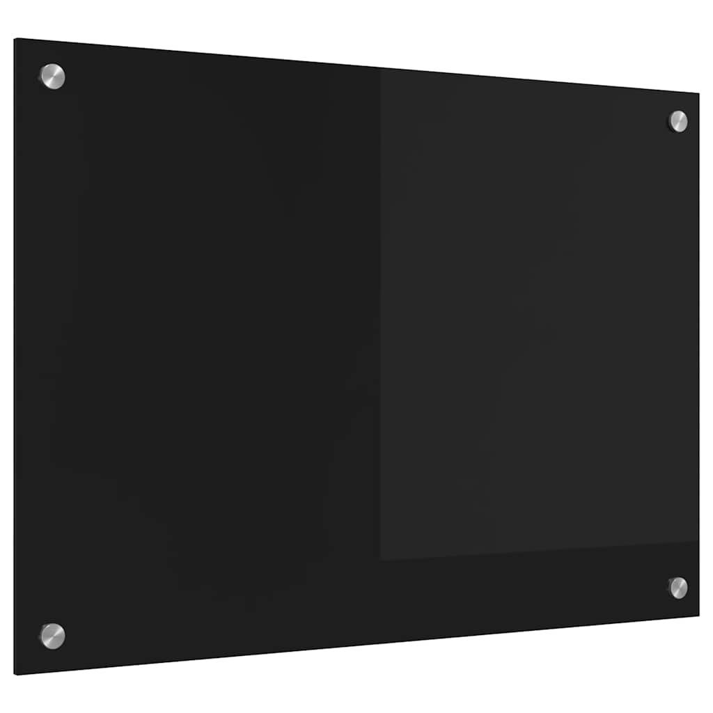 vidaXL Küchenrückwand Schwarz 70 x 50 cm Gehärtetes Glas