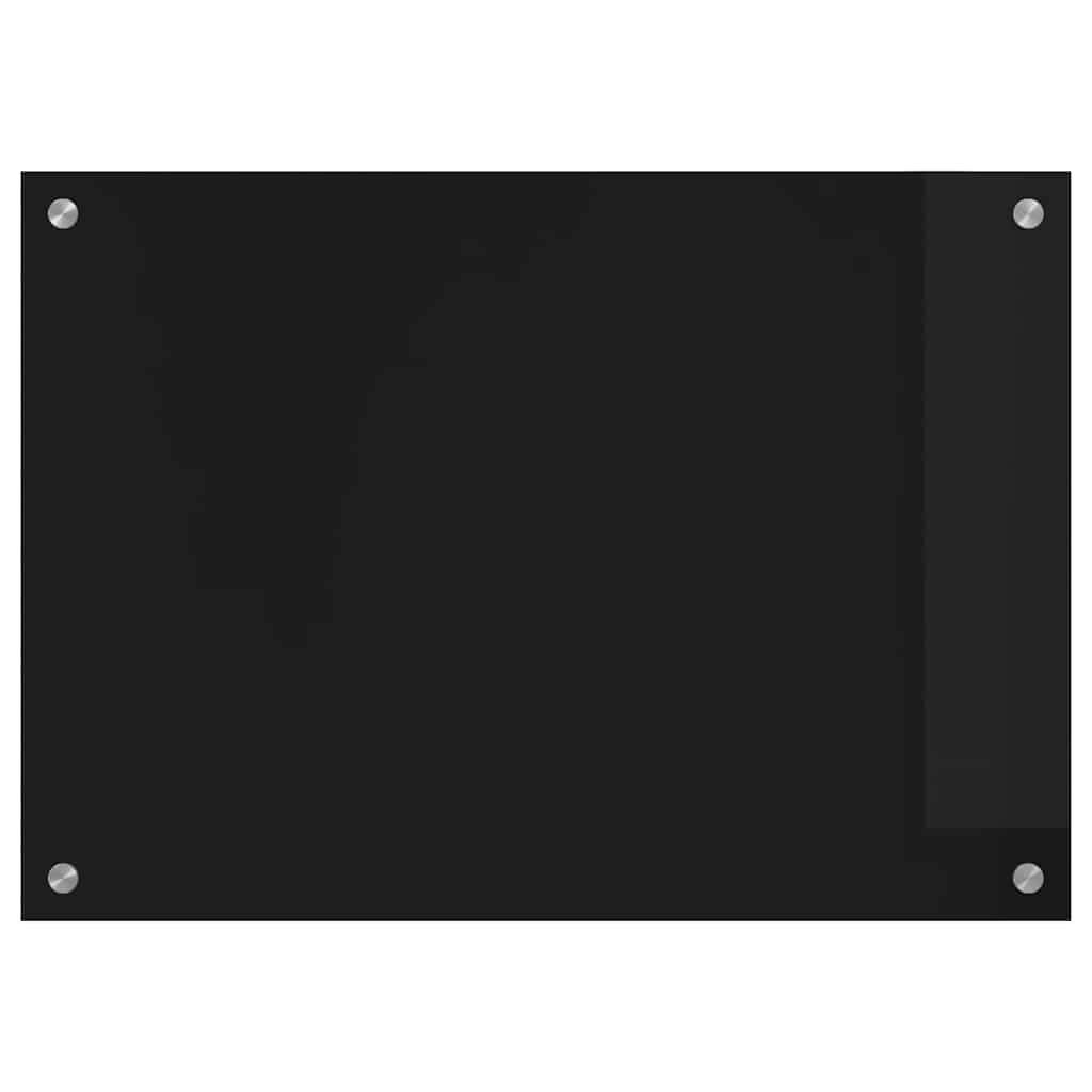 vidaXL Küchenrückwand Schwarz 70 x 50 cm Gehärtetes Glas