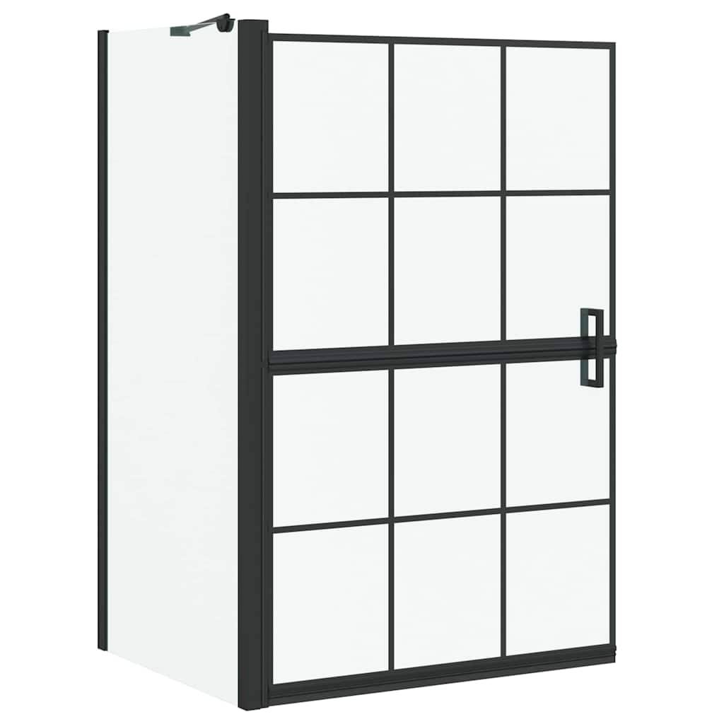 vidaXL Bad-Duschschirm Schwarz und Transparent 80 x 68 x 128 cm