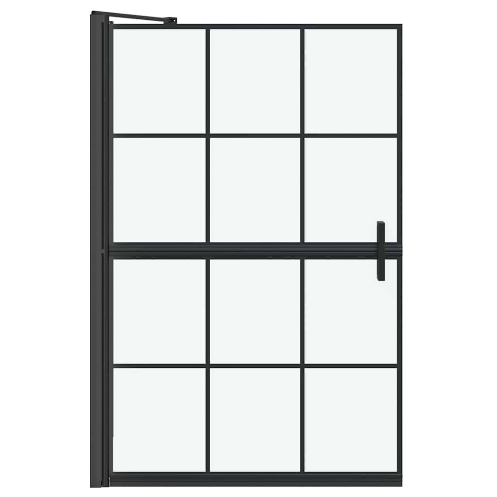 vidaXL Bad-Duschschirm Schwarz und Transparent 80 x 68 x 128 cm