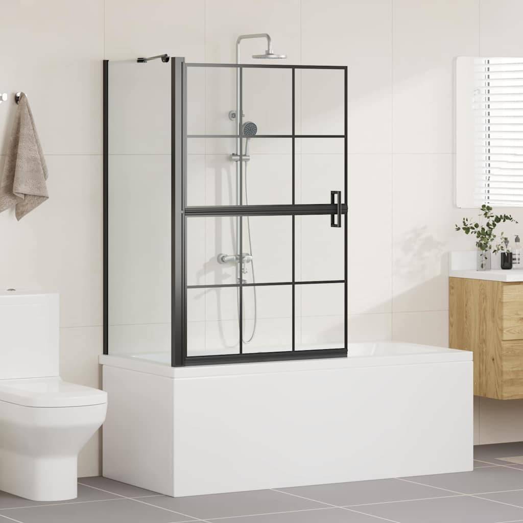 vidaXL Bad-Duschschirm Schwarz und Transparent 80 x 68 x 128 cm
