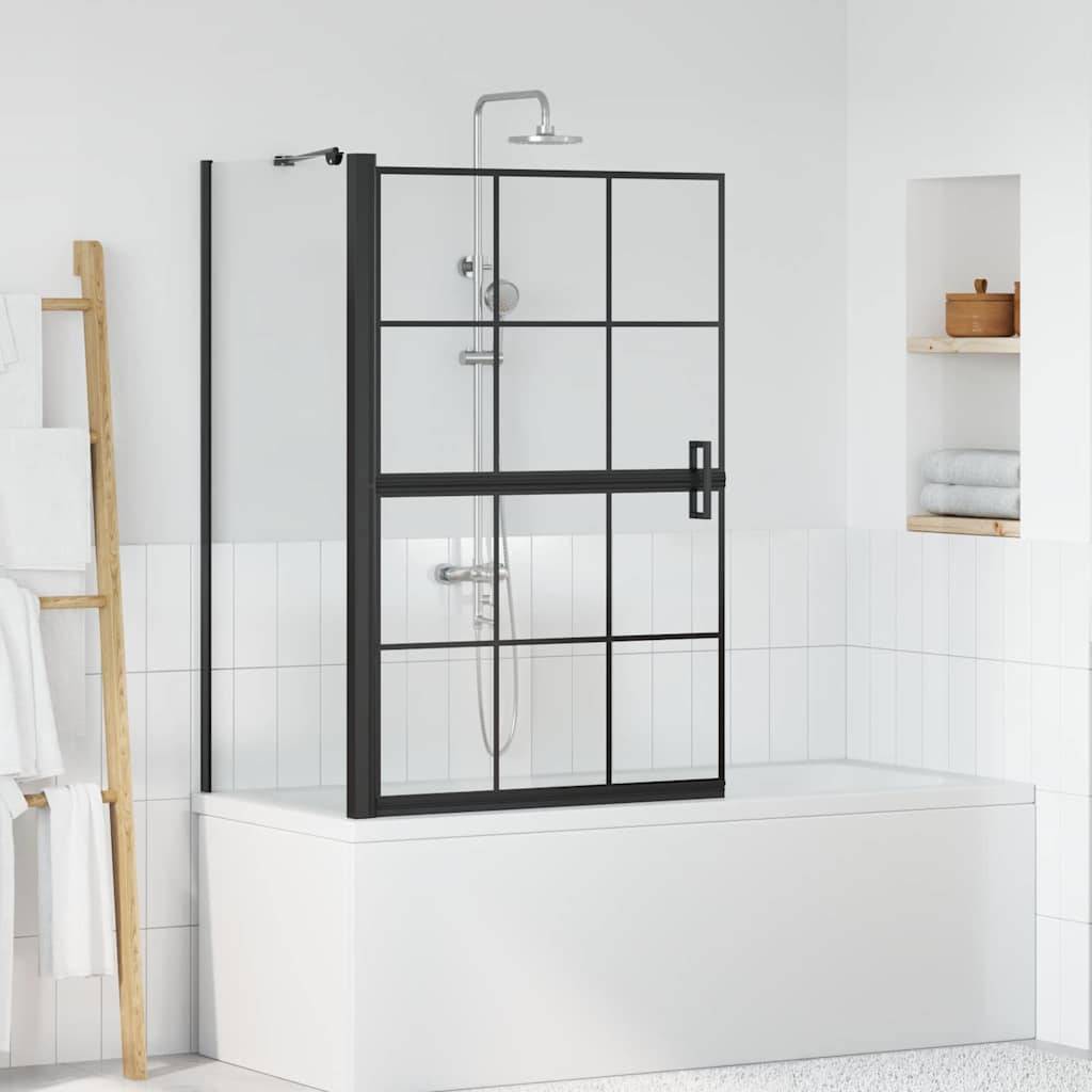 vidaXL Bad-Duschschirm Schwarz und Transparent 80 x 68 x 128 cm