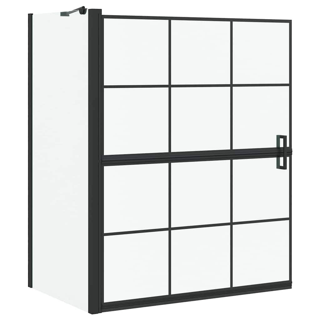 vidaXL Bad-Duschschirm Schwarz und Transparent 100 x 68 x 128 cm