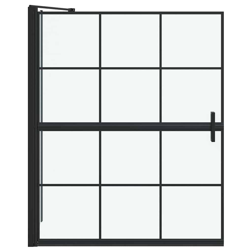 vidaXL Bad-Duschschirm Schwarz und Transparent 100 x 68 x 128 cm